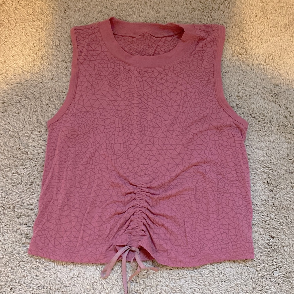 lululemon athletica Pink Ruched Sleeveless Crop Top